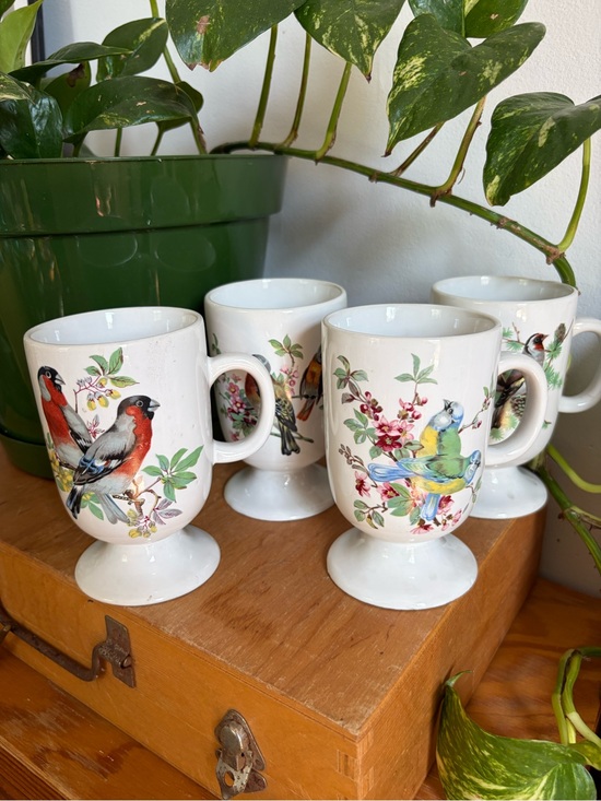 Other - Set of 4 Vintage Ceramic Bird Mugs